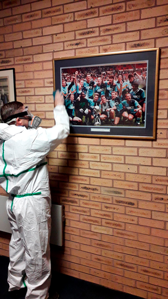 Wycombe Wanderers photograph cleaning by Exclusive Contract Services